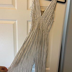 cute white and grey jumpsuit